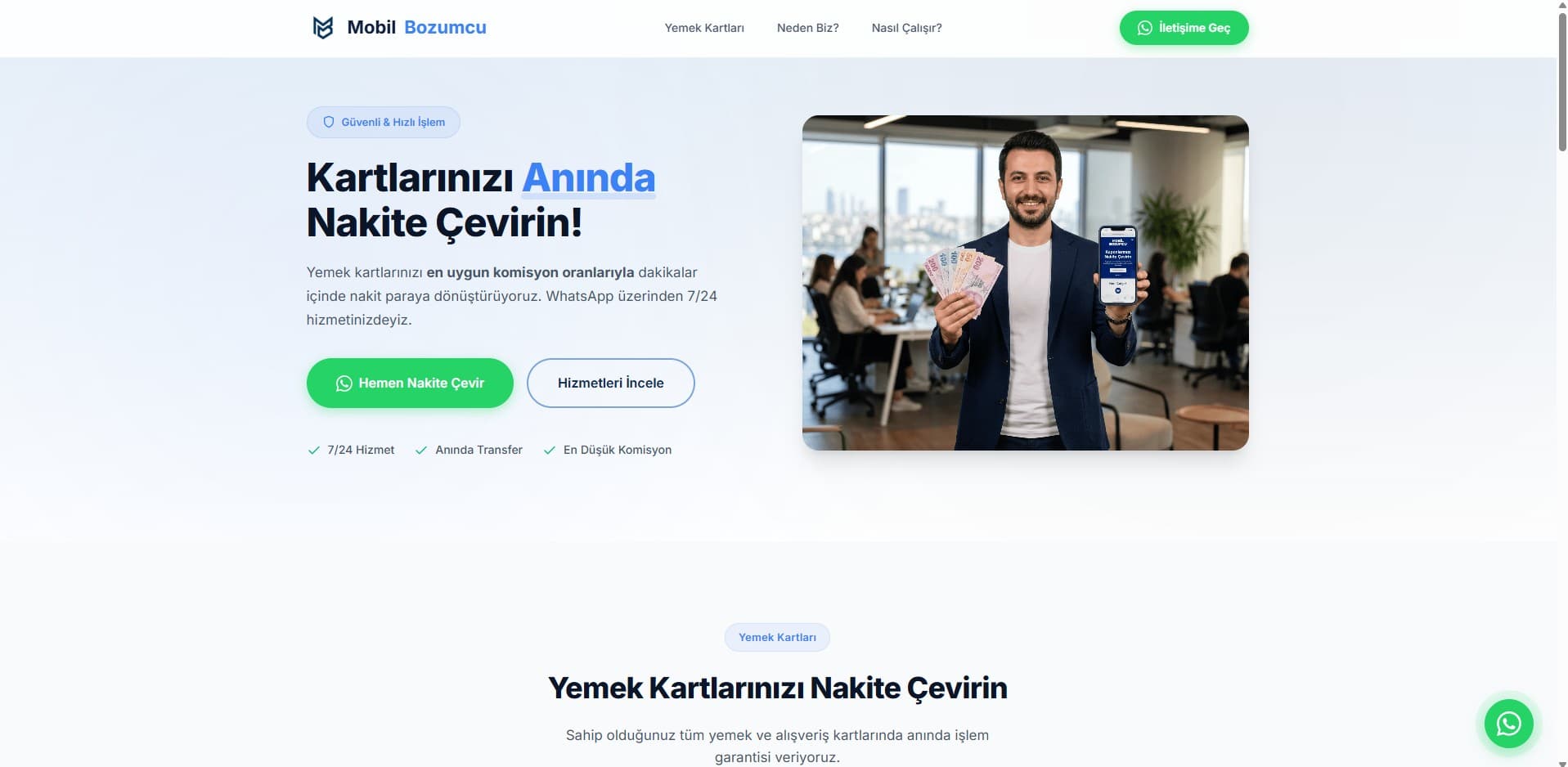 Mobil Bozumcu – Yemek Kartı Nakite Çevirme Platformu — 1
